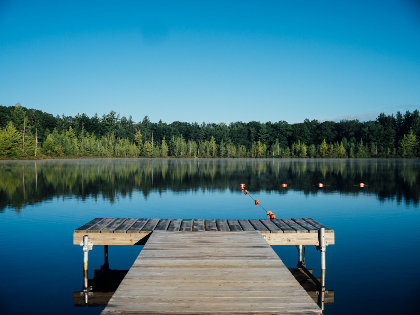 Quiet lakeside mindfulness practice at dusk